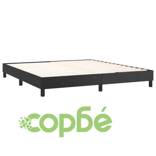 Боксспринг легло с матрак и LED черно 180x200см изкуствена кожа ➤ топ цена ➤ sorbe.bg