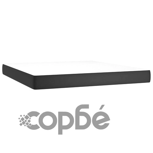 Боксспринг легло с матрак и LED черно 180x200см изкуствена кожа ➤ топ цена ➤ sorbe.bg