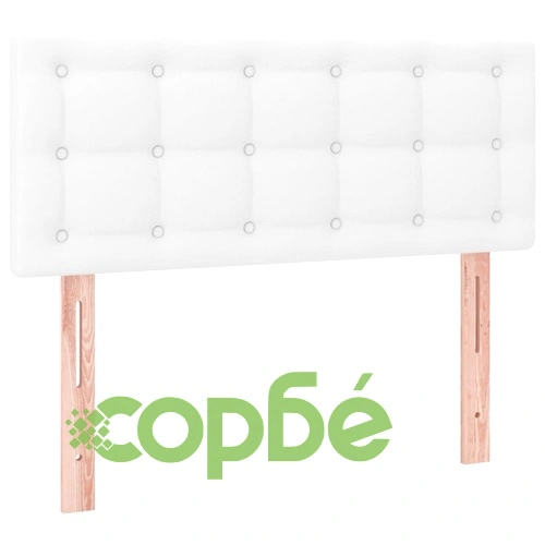 Боксспринг легло с матрак и LED бяло 80x200 см изкуствена кожа ➤ топ цена ➤ sorbe.bg