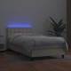 Боксспринг легло с матрак LED кремаво 80x200 см изкуствена кожа