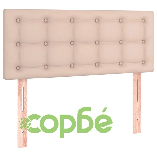 Боксспринг легло с матрак LED капучино 80x200см изкуствена кожа ➤ топ цена ➤ sorbe.bg