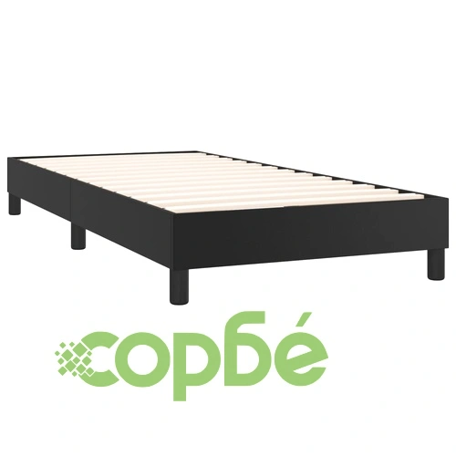 Боксспринг легло с матрак и LED черно 90x200 см изкуствена кожа ➤ топ цена ➤ sorbe.bg