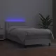 Боксспринг легло с матрак и LED бяло 90x200 см изкуствена кожа