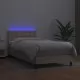 Боксспринг легло с матрак LED капучино 90x200см изкуствена кожа