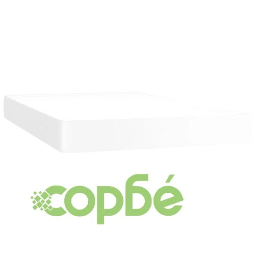 Боксспринг легло с матрак и LED бяло 120x200 см изкуствена кожа ➤ топ цена ➤ sorbe.bg