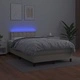 Боксспринг легло с матрак LED кремаво 120x200см изкуствена кожа