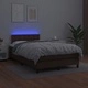 Боксспринг легло с матрак LED кафяво 120x200 см изкуствена кожа