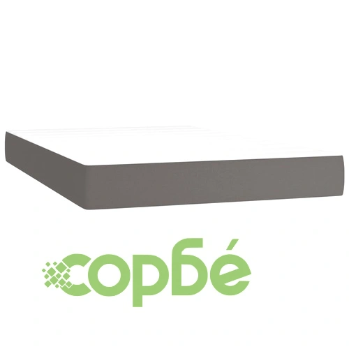 Боксспринг легло с матрак и LED сиво 120x200 см изкуствена кожа ➤ топ цена ➤ sorbe.bg