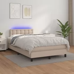 Боксспринг легло с матрак LED капучино 120x200 см