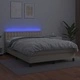 Боксспринг легло с матрак LED кремаво 140x190см изкуствена кожа