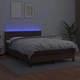 Боксспринг легло с матрак LED кафяво 140x190 см изкуствена кожа