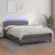 Боксспринг легло с матрак и LED сиво 140x190 см изкуствена кожа