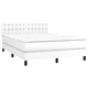 Боксспринг легло с матрак и LED бяло 140x200 см изкуствена кожа