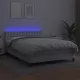 Боксспринг легло с матрак и LED бяло 140x200 см изкуствена кожа