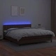 Боксспринг легло с матрак LED кафяво 160x200 см изкуствена кожа