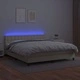 Боксспринг легло с матрак LED кремаво 180x200см изкуствена кожа