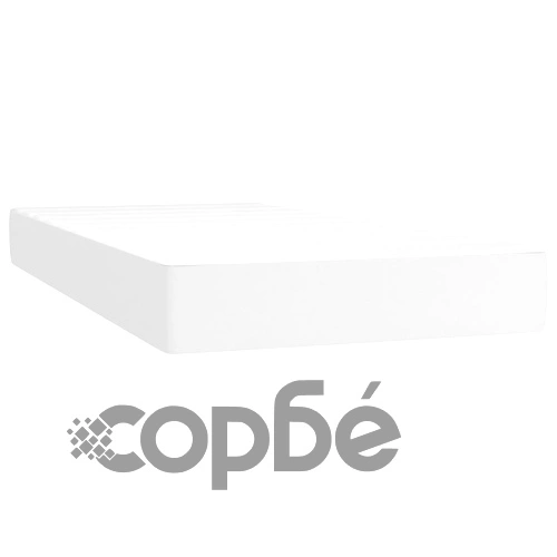 Боксспринг легло с матрак и LED бяло 200x200 см изкуствена кожа ➤ топ цена ➤ sorbe.bg