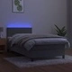 Боксспринг легло с матрак и LED, светлосиво, 80x200 см, кадифе