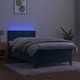 Боксспринг легло с матрак и LED, тъмносиньо, 80x200 см, кадифе