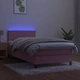 Боксспринг легло с матрак и LED, розово, 90x190 см, кадифе