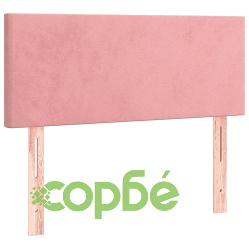 Боксспринг легло с матрак и LED, розово, 100x200 см, кадифе ➤ топ цена ➤ sorbe.bg