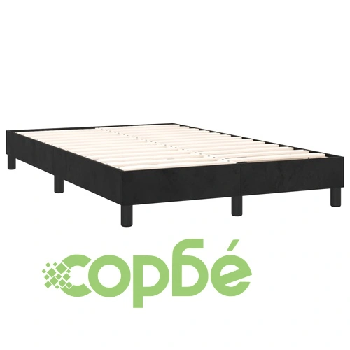 Боксспринг легло с матрак и LED, черно, 120x200 см, кадифе ➤ топ цена ➤ sorbe.bg