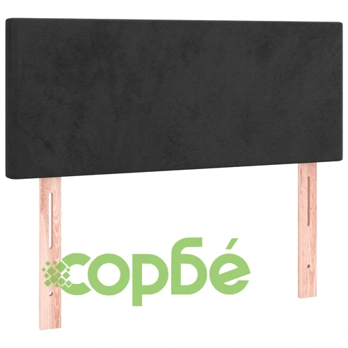 Боксспринг легло с матрак и LED, черно, 120x200 см, кадифе ➤ топ цена ➤ sorbe.bg