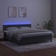 Боксспринг легло с матрак и LED, тъмносиво, 160x200 см, кадифе