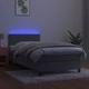 Боксспринг легло с матрак и LED, светлосиво, 80x200 см, кадифе