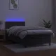 Боксспринг легло с матрак и LED, тъмносиво, 90x190 см, кадифе