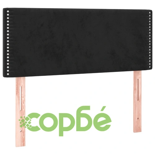 Боксспринг легло с матрак и LED, черно, 90x190 см, кадифе ➤ топ цена ➤ sorbe.bg