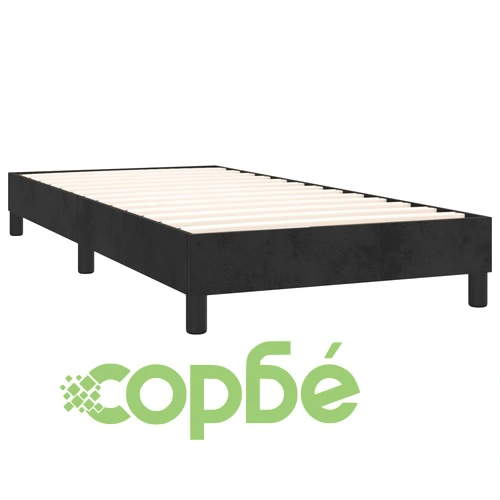 Боксспринг легло с матрак и LED, черно, 90x200 см, кадифе ➤ топ цена ➤ sorbe.bg