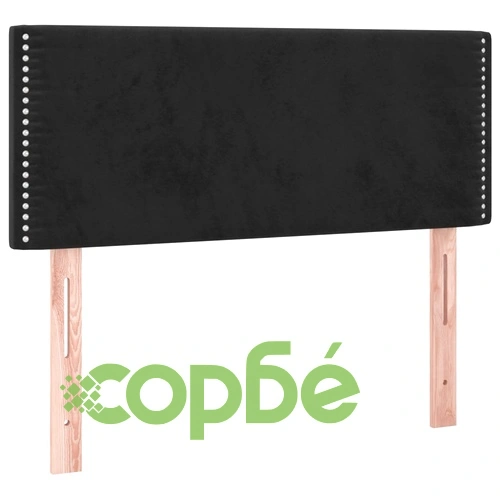 Боксспринг легло с матрак и LED, черно, 90x200 см, кадифе ➤ топ цена ➤ sorbe.bg
