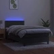 Боксспринг легло с матрак и LED, тъмносиво, 100x200 см, кадифе