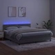 Боксспринг легло с матрак и LED, светлосиво, 160x200 см, кадифе