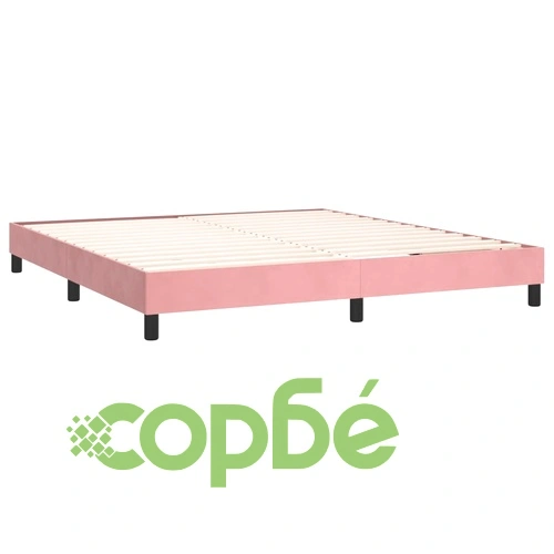 Боксспринг легло с матрак и LED, розово, 180x200 см, кадифе ➤ топ цена ➤ sorbe.bg