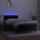 Боксспринг легло с матрак и LED, черно, 90x190 см, кадифе