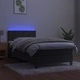 Боксспринг легло с матрак и LED, тъмносиво, 100x200 см, кадифе