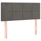 Боксспринг легло с матрак и LED, тъмносиво, 100x200 см, кадифе