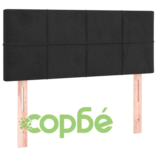 Боксспринг легло с матрак и LED, черно, 100x200 см, кадифе ➤ топ цена ➤ sorbe.bg
