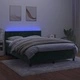 Боксспринг легло с матрак и LED, тъмнозелено, 140x200см, кадифе