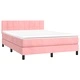 Боксспринг легло с матрак и LED, розово, 140x200 см, кадифе