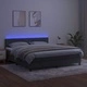 Боксспринг легло с матрак и LED, тъмносиво, 160x200 см, кадифе
