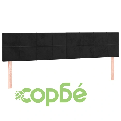 Боксспринг легло с матрак и LED, черно, 180x200 см, кадифе ➤ топ цена ➤ sorbe.bg