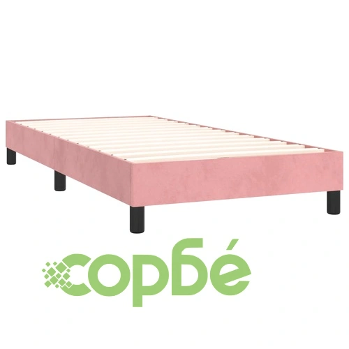 Боксспринг легло с матрак и LED, розово, 80x200 см, кадифе ➤ топ цена ➤ sorbe.bg