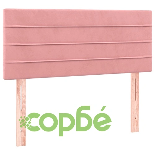 Боксспринг легло с матрак и LED, розово, 80x200 см, кадифе ➤ топ цена ➤ sorbe.bg