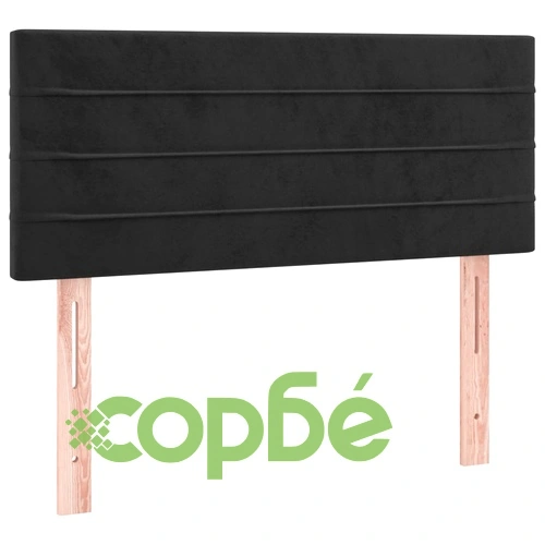 Боксспринг легло с матрак и LED, черно, 90x190 см, кадифе ➤ топ цена ➤ sorbe.bg