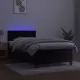 Боксспринг легло с матрак и LED, черно, 100x200 см, кадифе