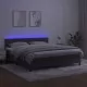 Боксспринг легло с матрак и LED, тъмносиво, 160x200 см, кадифе
