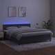 Боксспринг легло с матрак и LED, тъмносиво, 160x200 см, кадифе